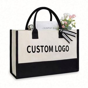 Bolsa de Regalo de Lona Personalizada para Maestros y Amigos, Bolsa de Mano de Lona de Algodón con Letras Impresas y Logotipo Personalizado - Product Image 1