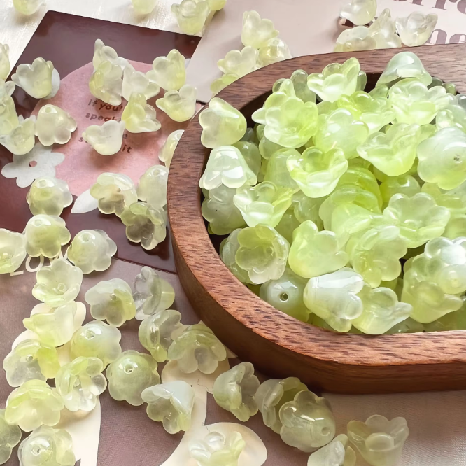 Lily of the Valley Glass Beads Bracelet Making Kit 30pcs Bag DIY Crystal Loose Beads Handmade Jewelry Craft Accessories