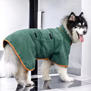 Nouvelle robe de bain pour animaux de compagnie en polyester écologique, pour grands chiens, enveloppante, super absorbante, séchage rapide, idéale après le bain et la toilettage. - Product Image 1