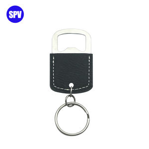 Abridor de Botellas Pequeño de Cuero Ecológico Grabable con Láser con Llavero para Regalos Promocionales con Logotipo Personalizado - Product Image 3