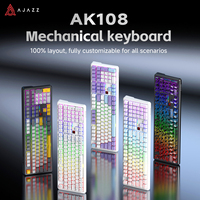 AJAZZ AK108 Tri-Mode 108 Keys Full Size Mechanical Keyboard Gasket Mount 5-Layer Sound Absorb Full Hot Swap 4600mAh PBT RGB