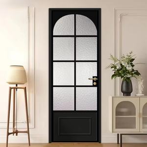 Puerta de Persiana de Hierro Antigua de Estilo Francés, Separador Plano para Baño o Dormitorio, Puerta de Vidrio - Elegante Trabajo de Hierro para Decoración del Hogar - Product Image 2