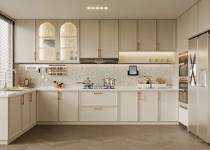 Armarios personalizados modernos de gama alta Certificación de Protección Ambiental para cocina Comedor Espacios pequeños Almacenamiento grande Hecho de madera - Product Image 2