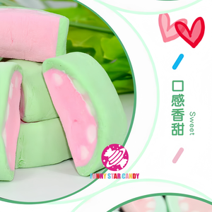 OEM personnalisé barbe à papa sucre <span class=keywords><strong>lait</strong></span> <span class=keywords><strong>fraise</strong></span> saveur fruit en forme de pastèque bonbons doux guimauve - Product Image 3