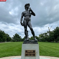 YOUFINE Statue de David en bronze de la Renaissance célèbre pour les villas et l'aménagement paysager public