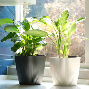 Pots de vase à fleurs pour la décoration de la maison Pots de jardinière en plastique Pot de fleur moderne rond - Product Image 2