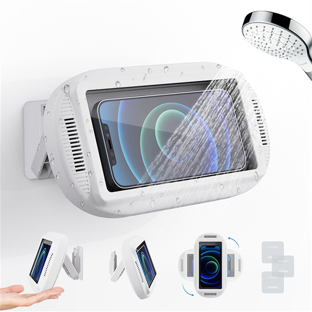 Fixed Shower Phone Holder 360 Rotation Waterproof and Anti-fog Mobile Phone Case Mobile Phone Case for Bathroom Shower