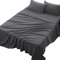 Parure de draps 4 pièces en polyester King Size – Confortable, respirante, rafraîchissante, douce, infroissable, poches profondes, lavable en machine, literie de luxe hôtelière