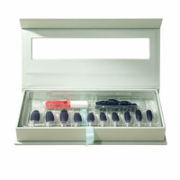 Boîte magnétique rigide personnalisée pour faux ongles avec fenêtre transparente, emballage de luxe en blister pour kits de faux ongles, boîte pour ensemble de soins de la peau
