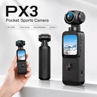 Caméra de poche PX3 5K avec stabilisation d'image double, suivi du visage par IA, objectif rotatif à 270 degrés, écran tactile de 1,69 pouce, action caméra