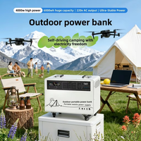 Générateur de stockage d'énergie LiFePO4 sur chariot 3000W avec triple port AC, recharge solaire pour voiture, alimentation de secours domestique et extérieure
