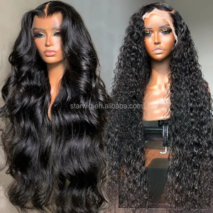 גל מים cuticle מיושר שיער גלם מבריק מלא ללא HD פאות חזיתות חזיתות עבור נשים שחורות 40 אינץ 13 x6 שיער אדם קדמי תחרה חזית פאה - Product Image 1