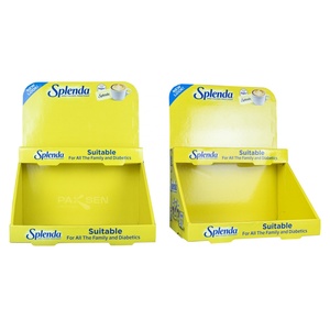 Custom Color Printed Foldable Eco-Friendly 2 Tier Counter Top Corrugated Cardboard Snack Display <b>Stand</b> for Coffee <b>Drinks</b> - Product Image 4