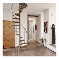 Escalier en spirale en acier à armature en carbone robuste, style antique, pour entrée de jardin extérieur
