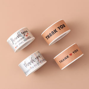 Étiquettes autocollantes autocollantes en rouleau mat imperméable et personnalisé étiquette boîte d'expédition emballage sceau de sécurité autocollant de remerciement - Product Image 4