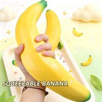 Jouet Squishy Populaire Géant en TPR, Motif Fraise, Banane, Citrouille, Arachide, Rebond Rapide, Design Fruité, Anti-Stress pour 14 Ans et Plus