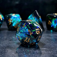 Lot de dés polyédriques en résine pour D&D RPG, 7 pièces, à bords vifs, dés de fantaisie, idéal pour les jeux de table, cadeaux et collection