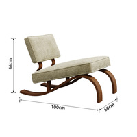 Fauteuil individuel de style Wabi-Sabi moderne, design créatif en forme de traîneau, mobilier de maison en métal
