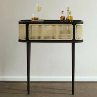 Meuble de bar extensible de haute qualité pour salon, armoire de rangement compacte, table d'appoint en bois massif, table de chevet