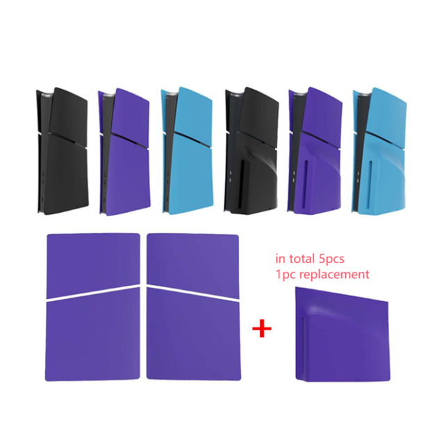 HA-8010 5pcs Optional Color Replacement Plate for PS5 Slim Digital/Disc Edition Console Faceplate Cover Case Protective Shell