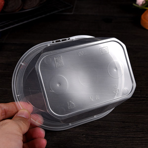 Disposable Oval Plastic Food Container With Clip On Lid For Takeout Travel <b>Storage</b> <b>Microwave</b> Safe - Product Image 3