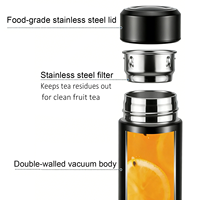 Bouteille d'eau isotherme en acier inoxydable à double paroi de 800 ml au design simple, tasse à café, gourde avec poignée et couvercle, infuseur à thé