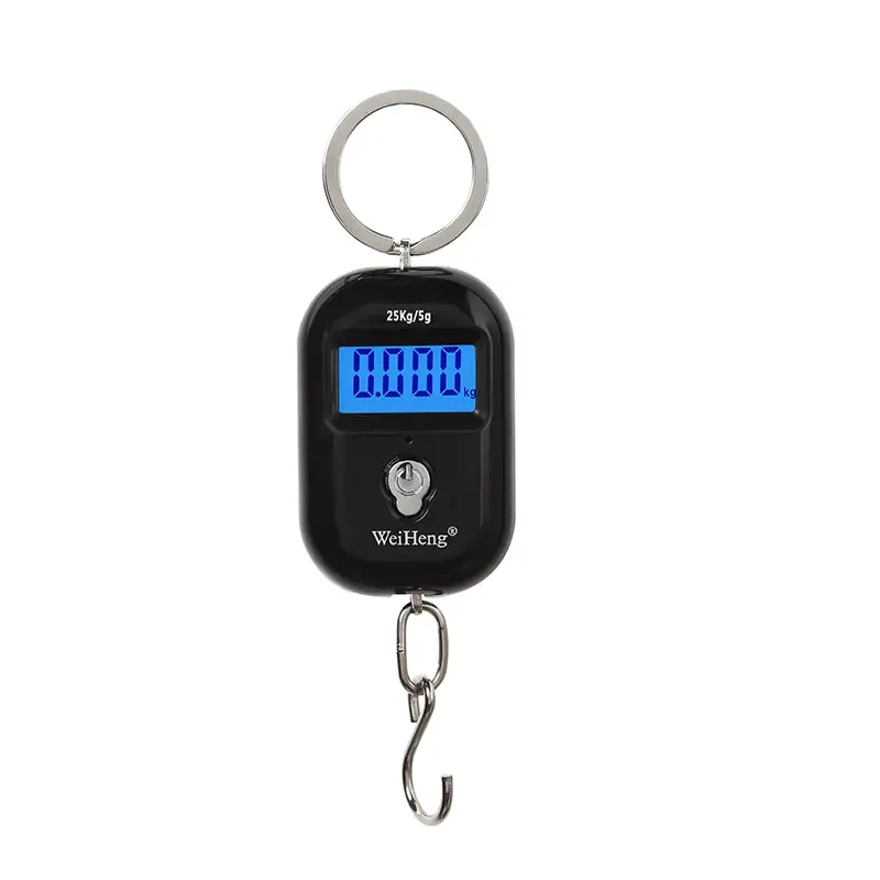 Mini Digital Scale Portable Luggage Scale with LCD Display 25Kg/55Lb Electronic Scale Pocket KeyChain Weight Hook Kitchen Weight
