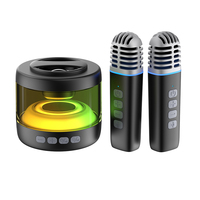 Haut-parleur Karaoké Portable Sans Fil à Succès avec Support Magnétique pour Téléphone, 2 Microphones, Éclairage LED RGB et Étanchéité BT