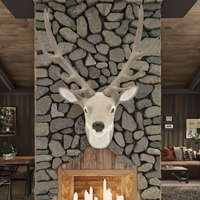 Simulation tête de cerf tenture murale tête de cerf accrocher pendentif orignal wapiti tête de cerf pour noël animaux décoration murale