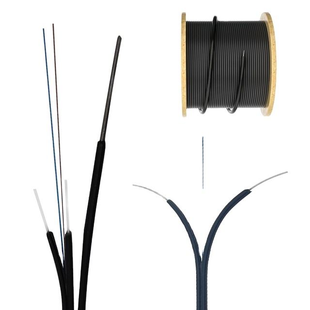 Fiber Optic Cable 1 2 4 6 8 12 Core 1km 2km Drum Ftth Drop Cable Single Mode Indoor Optical Cable