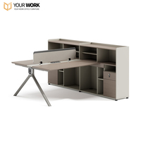 Bureau d'ordinateur modulaire extensible en bois au design moderne, durable, personnalisable, avec tiroirs de rangement, garantie 5 ans