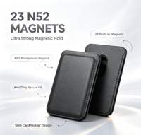 Dompet Kartu Magnetik Adsorpsi Kuat dengan 23 Magnet Neodymium N52 Terpasang, Tipis untuk Seri 12-16