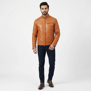 Chaqueta de estilo urbano para hombre, estilo motociclista, gabardina con cuello alto para motociclismo, chaqueta para hombre - Product Image 1