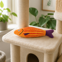Jouets pour chats en polyester pelucheux de luxe, jouets pour chats à la catnip, jouets pour chats en forme de poisson, jouets interactifs pour animaux de compagnie, jouets doux pour chats en forme de poisson