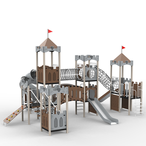 Grande glissière extérieure en métal pour enfants PE planche spéciale <span class=keywords><strong>immobilier</strong></span> combinaison de taches scéniques surélevées glissière en plastique Durable pour - Product Image 4