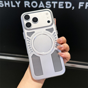 Funda Magnética Refrigerante con Diseño de Panal de Abeja, Estilo Punk, para iPhone 17 16 15 14 Pro Max, Transpirable, Texturizada, con Ventilación - Product Image 5