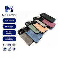 Étui de téléphone portable en cuir personnalisé OEM, protection antichoc, dos en daim pour iPhone 16 Plus 15 14 13 12 Pro Max 11