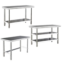 Équipement de cuisine commerciale de haute qualité, table de travail en acier inoxydable pour restaurant, table de travail en acier inoxydable démontable