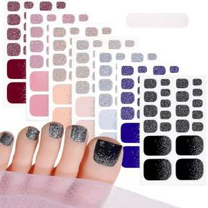 Nouveauté : Enveloppes pour ongles de pieds à dégradé de couleur unie, autocollantes sans cuisson, sans gel, films pour ongles imperméables et durables, autocollants pour ongles - Product Image 2