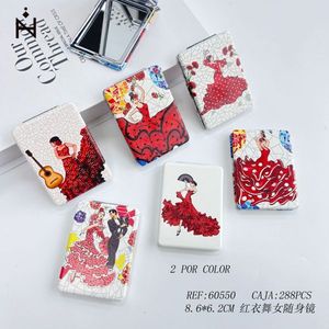 Specchietto da borsetta Red Clad Dancer 8,6x6,2 cm Specchietto compatto per il trucco Accessorio da viaggio per donna - Product Image 1