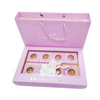 Quadratische Schokoladen-Geschenk box mit transparentem Deckel für Dessert-und Erdbeer-Display-Papier box