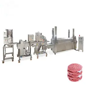 Máquina de hambúrguer automático de grande escala formando a linha da máquina de hambúrguer para venda