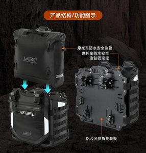 Borsa Laterale da <span class=keywords><strong>Moto</strong></span> in TPU Grande Capacità Impermeabile Ermetica Gonfiabile con Blocco Antifurto e Anticaduta ad Apertura Rapida - Product Image 6