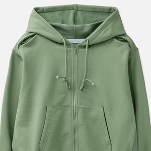 Sweat à capuche zippé pour homme avec logo personnalisé – Veste à capuche en coton doux et polyester avec poignets côtelés et poches avant - Product Image 2