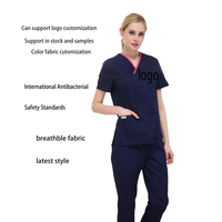 Nouveau Style élastique logo personnalisé uniformes d'hôpitaux gommages manteaux de laboratoire médical uniforme d'infirmière unisexe gommages uniformes costume