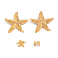 Anting Tusuk Bunga Emas dari Paduan Seng, Perhiasan Motif Bunga, Perhiasan Wanita, Perhiasan Fashion, Merek SYK, Hadiah Trendi, Liburan Musim Panas
