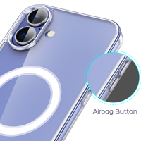 Étui de téléphone magnétique transparent de luxe pour iPhone 16, compatible avec la recharge sans fil, bouton de la caméra, étui de téléphone portable pour iPhone 16 17 Pro