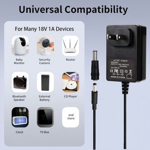อะแดปเตอร์แปลงไฟ <span class=keywords><strong>18V</strong></span> <span class=keywords><strong>1000mA</strong></span> AC DC 18W สำหรับไฟ LED, บูสเตอร์, หุ่นยนต์, วิทยุ, ไซเรน, ลำโพง, เราเตอร์ อะแดปเตอร์แปลงไฟ <span class=keywords><strong>18V</strong></span> 1A - Product Image 5