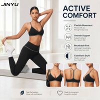 Soutien-gorge de sport athlétique personnalisé pour femme, en tissu sans toxines, à col en V, dos nu, sans rayures, doux et extensible, pour le yoga et l'entraînement
