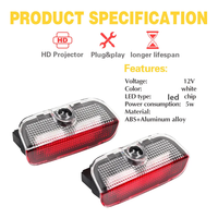 Ampoules LED Intérieures de Porte de Voiture, Lampe de Décoration, Accessoires pour VW Touareg 7P Golf 5 6 7 Jetta MK5 MK6 MK7 Passat B6 B7 B8 B9